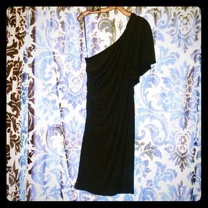 NWT Calvin Klein One Shoulder Black Dress